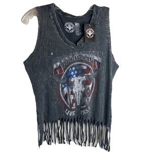 NWT‎ Affliction Live Fast Finge Distressed Tee Small